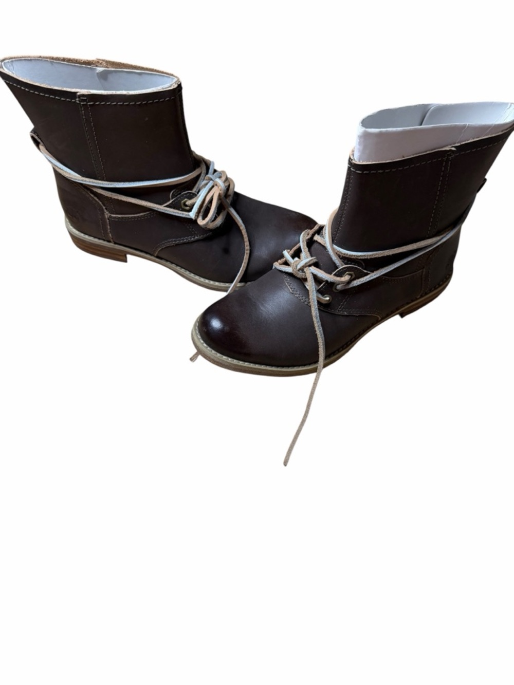 Timberland Women’s Brown Lace-Up Ankle Boots - very narrow! Sz 6